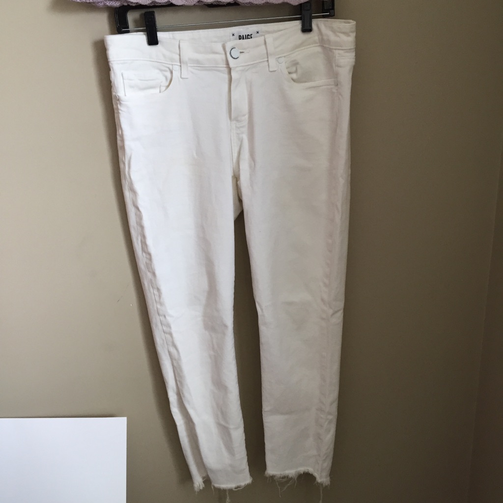Paige White Distressed Denim Jeans Sz 29